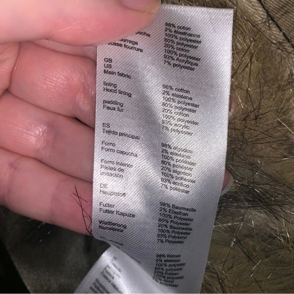 Maje Faux Fur Trimmed Cotton Blend Twill Hooded Coat 4 - Picture 13 of 14